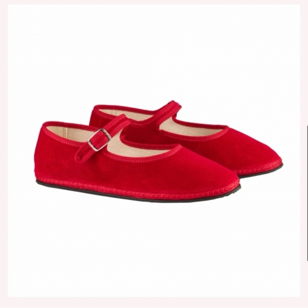 Vibi Venezia Red Rosso velvet slippers sz 40 / 9.5